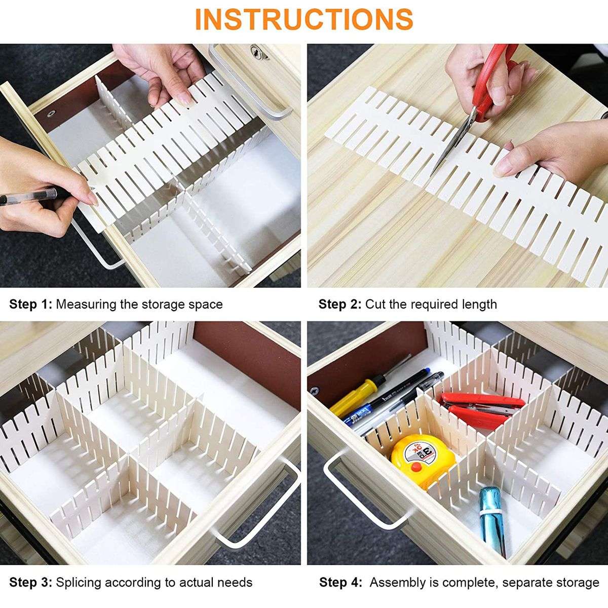 Home Guru Smart Storage Draw Dividers (8 Pieces)