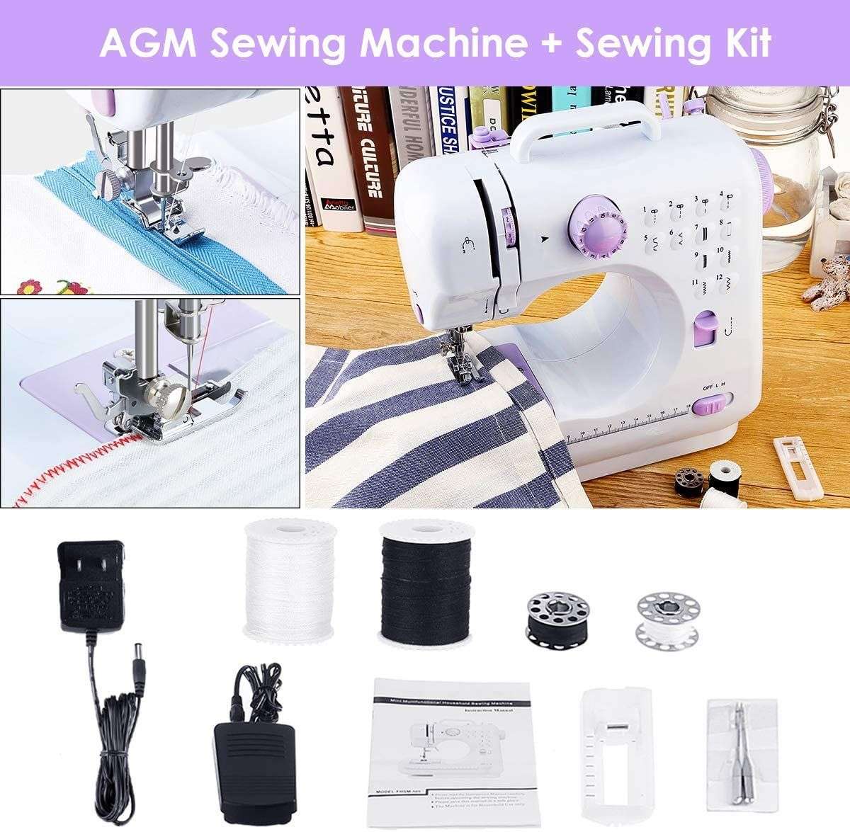 Portable Sewing Machine,12 Stitches 2 Speed Heavy Duty Sew Machine
