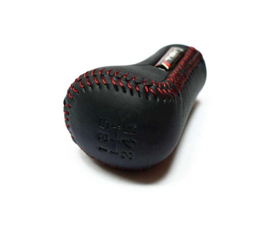 TRD Sports Leather Look Gear Knob (Black & Red)