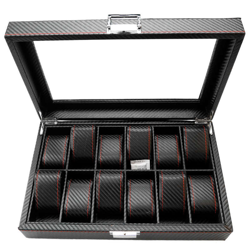 Jack Brown Luxury 12-Slot Leather Watch Display Box - Black (READ DESCRIPTION)