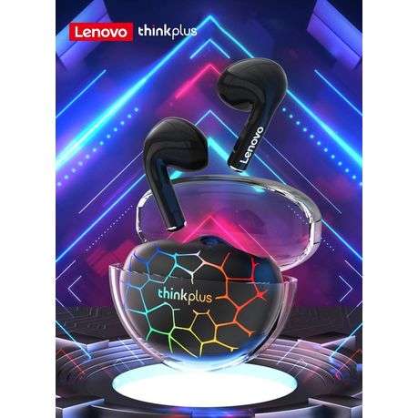 LENOVO - LP80 - RGB Lighting Transparent Design Wireless Earphones - Black