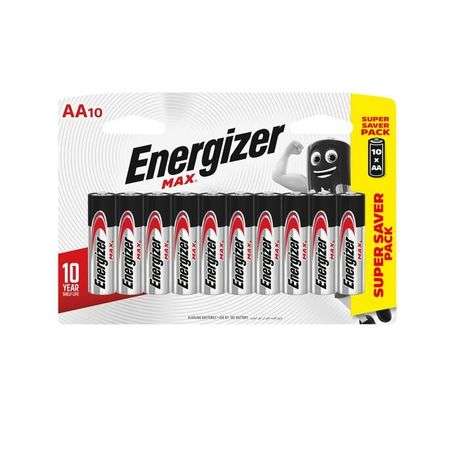 Energizer - 1.5v MAX Alkaline AA Battery Card 10 - Energizer - 1.5v MAX Alkaline AA Battery Card 10