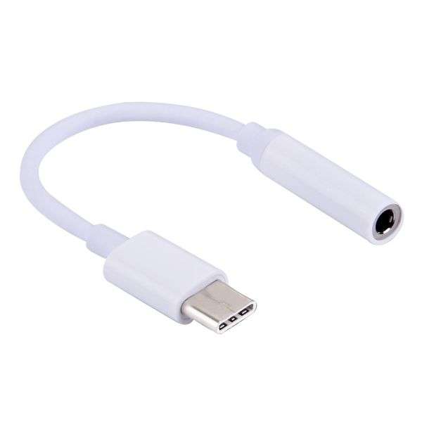 USB Type-C to Aux 3.5mm Audio Connector Adapter - White