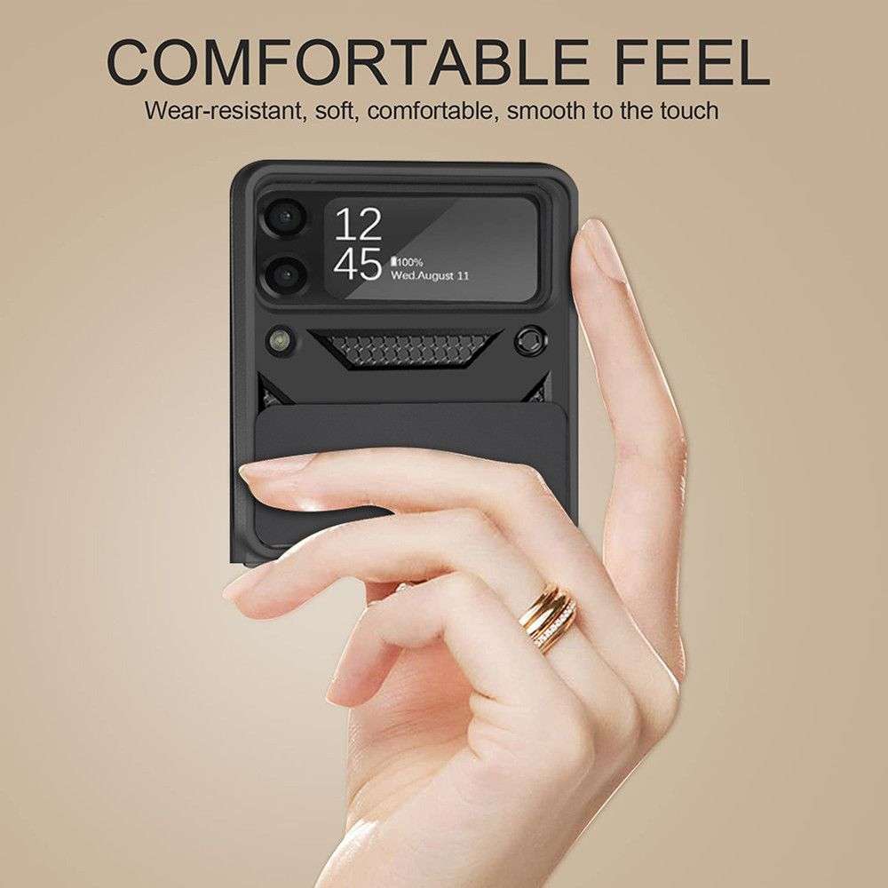 Dual Layer Protection Shockproof Ring Stand Holder Sliding Camera Case For Samsung Galaxy Z Flip3 5G