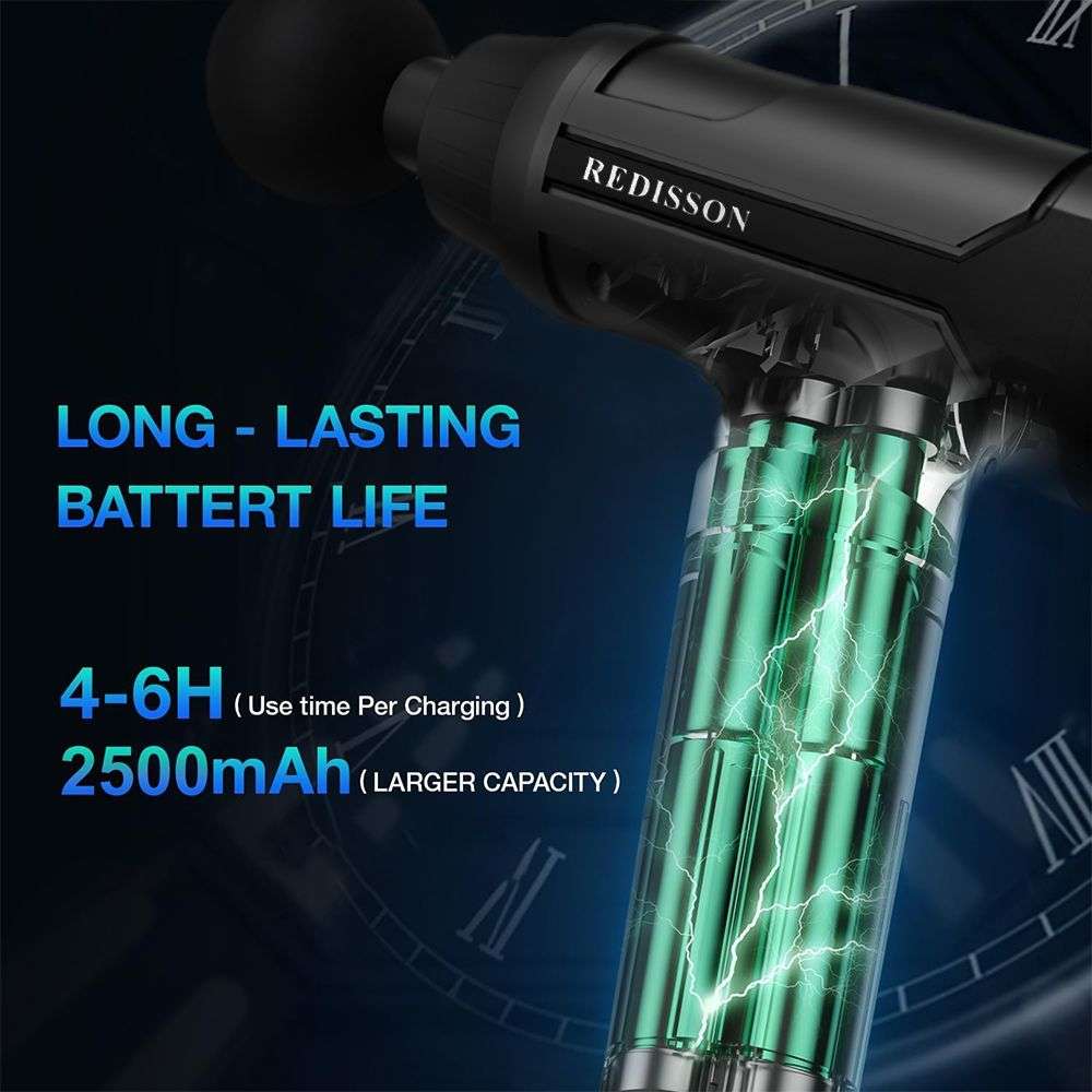 Massage Gun - Deep Tissue Percussion Handheld Body Back Muscle Massager - Black