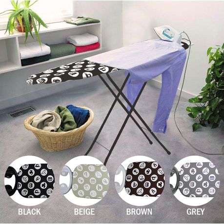 130x34cm Adjustable 4 Leg Steel Mesh Ironing Board with Rest - BLACK (PLEASE READ DESCRIPTION)