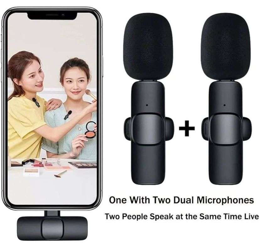 Professional Dual Wireless Microphone IOS ALL Mini Portable Mic K9