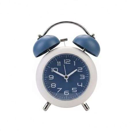 Everyday-use Twin Bell Alarm Clock - Silent Sweep Design - Pink&Blue 2PS
