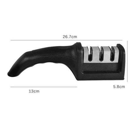 Manual Kitchen Knife Sharpening Tool - Black