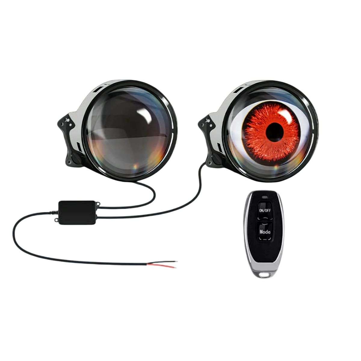 Dynamic 3' Demon Eye Projector Lens Fog Light With Remote - 2 Piece 12-36V
