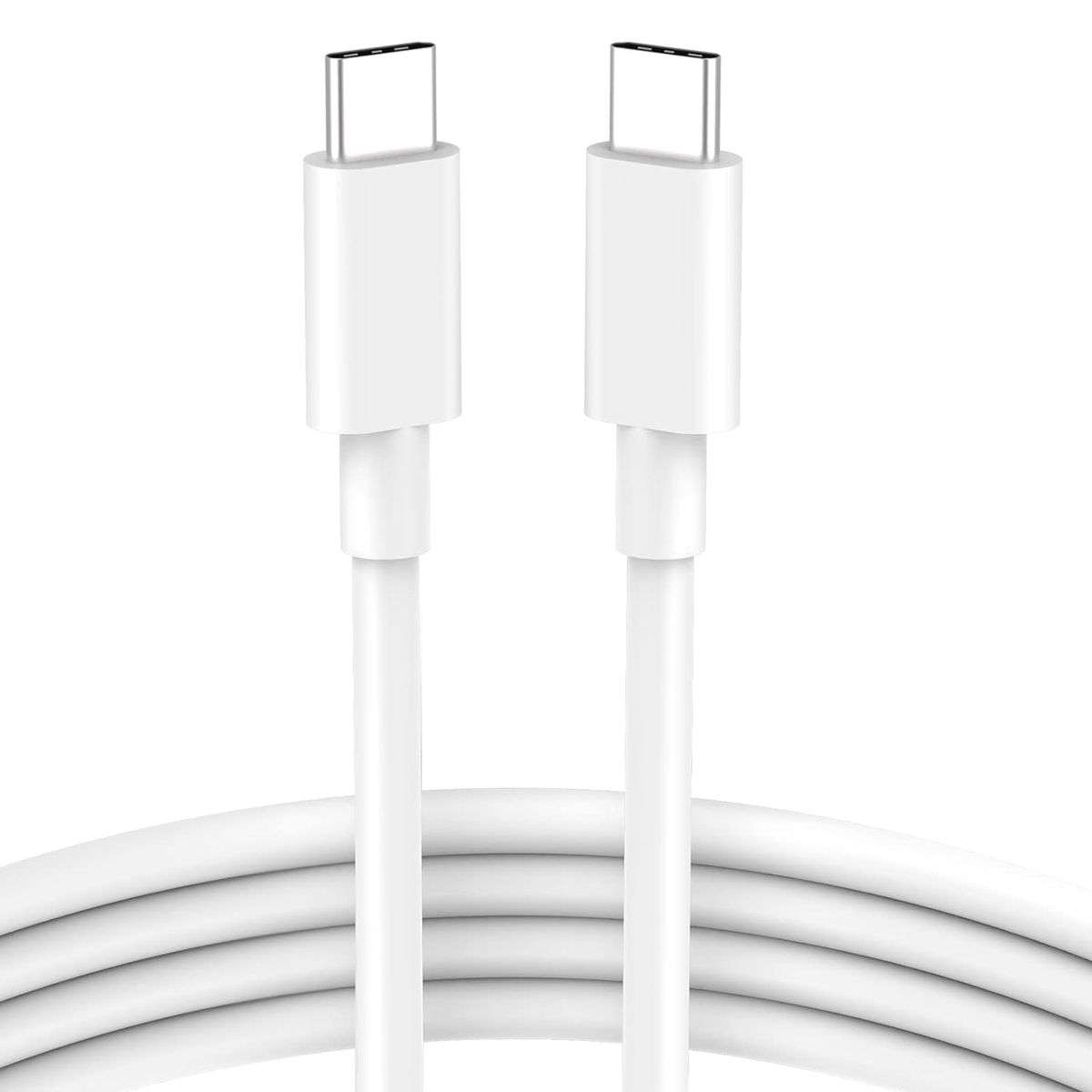 USB C to USB C Fast Charging And Data Sync Cable - 1m White Cord