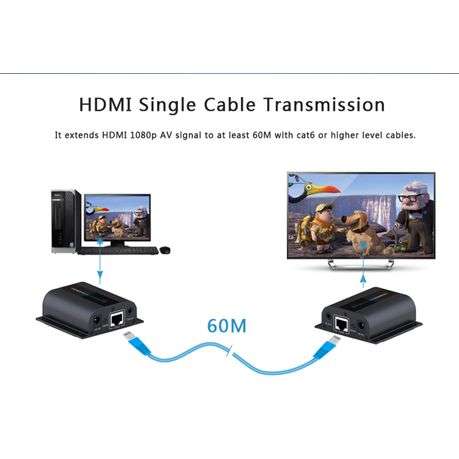 Lenkeng - 60m Hsmi Extender over CAT6 with Loop-Out - Lenkeng - 60m Hsmi Extender over CAT6 with ...