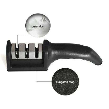 Manual Kitchen Knife Sharpening Tool - Black
