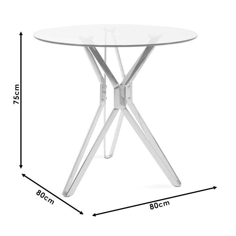 Dining / Kitchen Table - Round Clear Tempered Glass