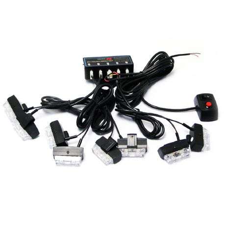 Security Strobe Grill Lights White - 8 Piece