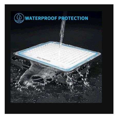 Ecomlight-400W Solar Powered LED Flood Light With Panel & Remote- 4 Pack