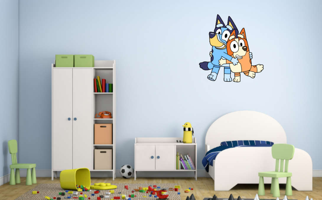 Bluey and Bingo Adventure Awaits Wall Vinyl Sticker