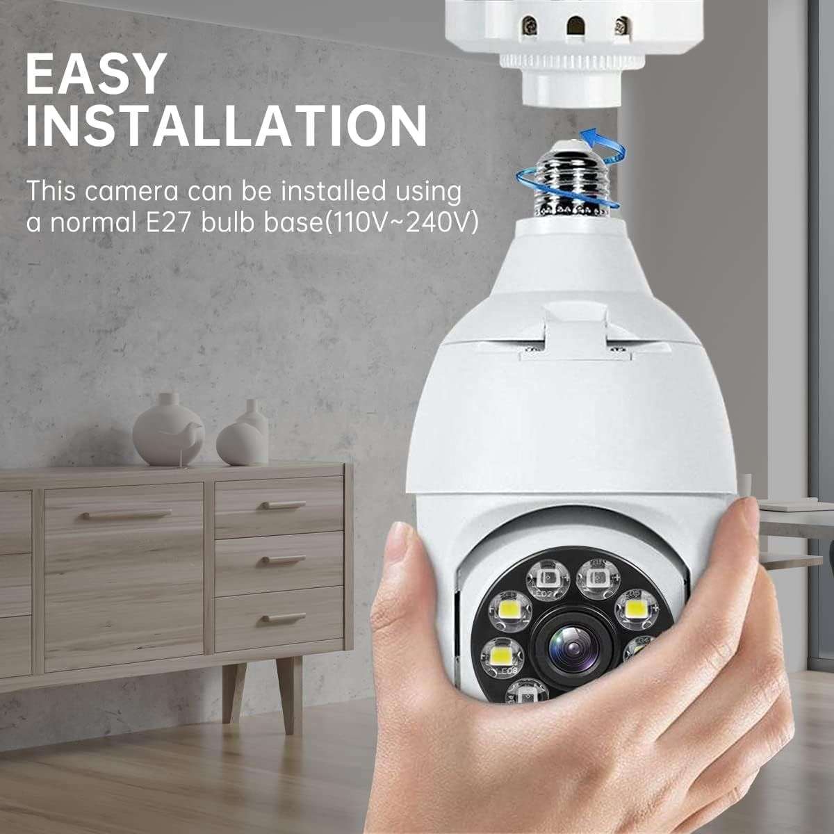 WiFi Light Socket Surveillance Camera with Motion Detection