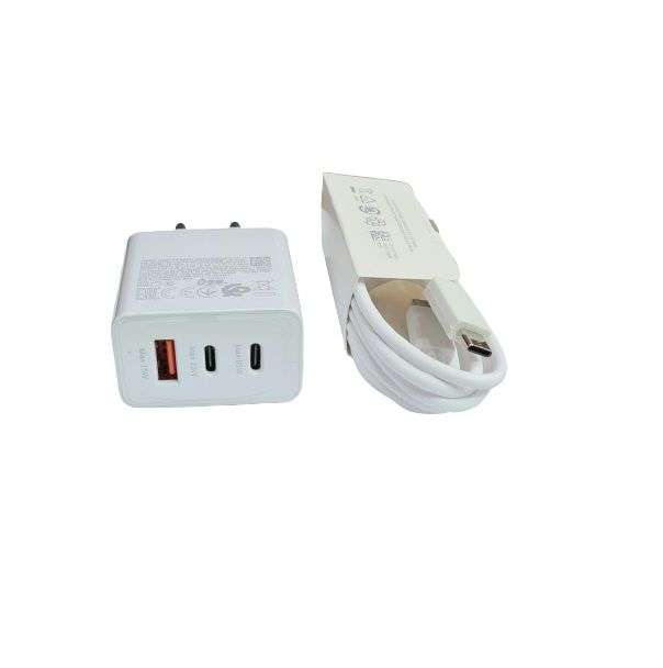 Super Fast 65W PD Power Adapter Trio Charger White