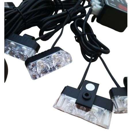 Security Strobe Grill Lights White - 8 Piece