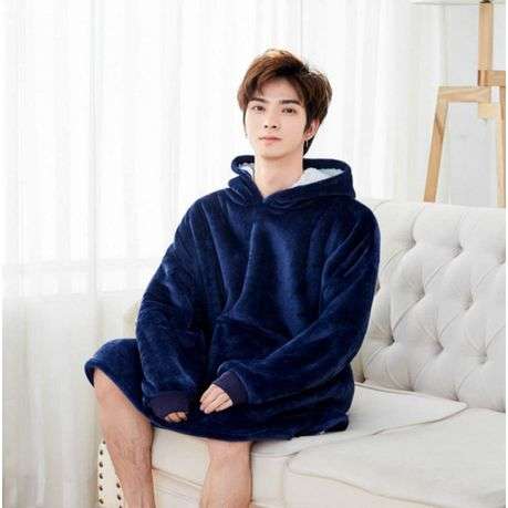 Huggle blanket Hoodie, Ultra Plush Blanket - One Size fit all navy