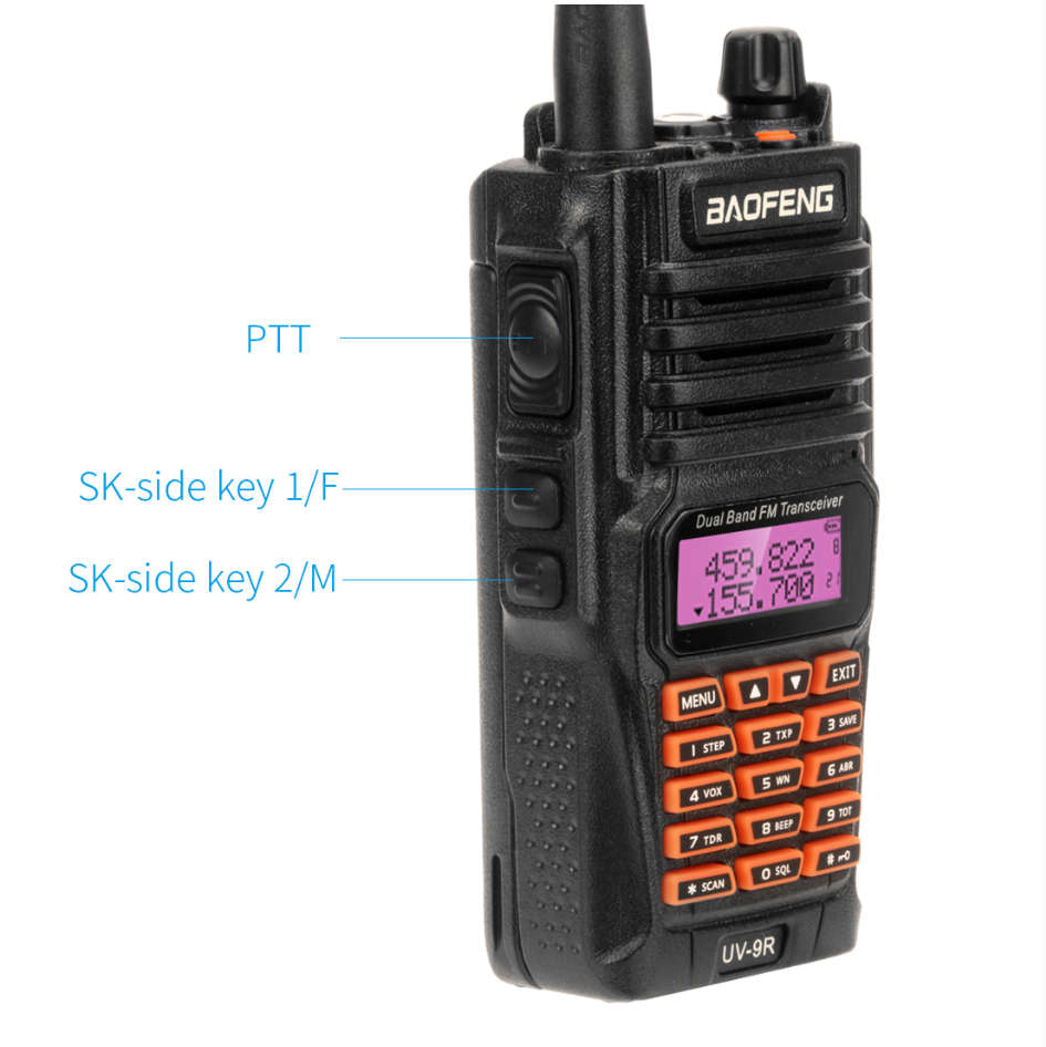 Keypad IP67 Waterproof Ham Mobile Two Way Radio Handheld Walkie Talkie