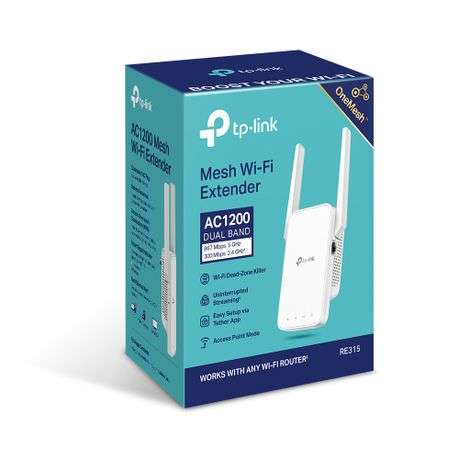 Tp-Link - RE315 - AC1200 Mesh WI-FI Range Extender - Tp-Link - RE315 - AC1200 Mesh WI-FI Range Ex...