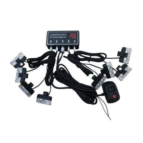 Security Strobe Grill Lights White - 8 Piece