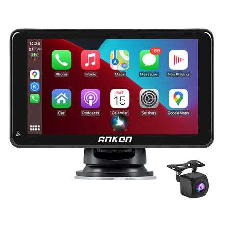 7-Inch Wireless Car Display with CarPlay, Android Auto & Bluetooth
