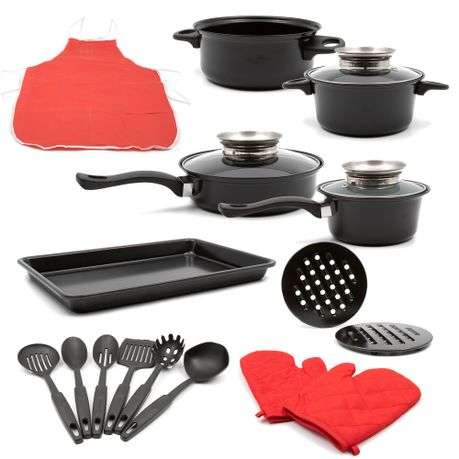 19 Piece Iron Non-Stick Cookware Pot Set(Untested)