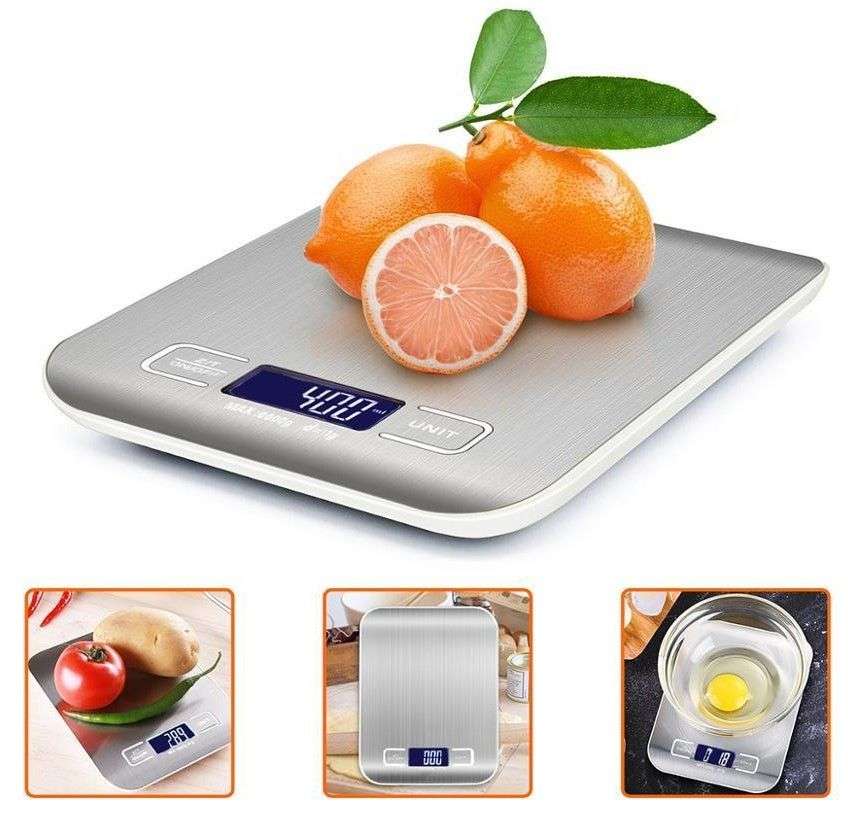 Digital Kitchen Scale in Brushed Chrome