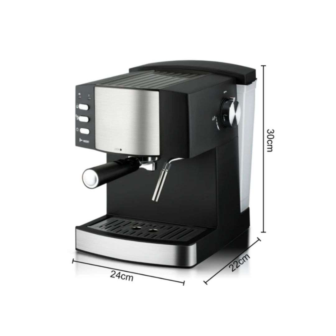 850W 15Bar Espresso Coffee Maker 1.6L With Filter Holder & Measuring Scoop
