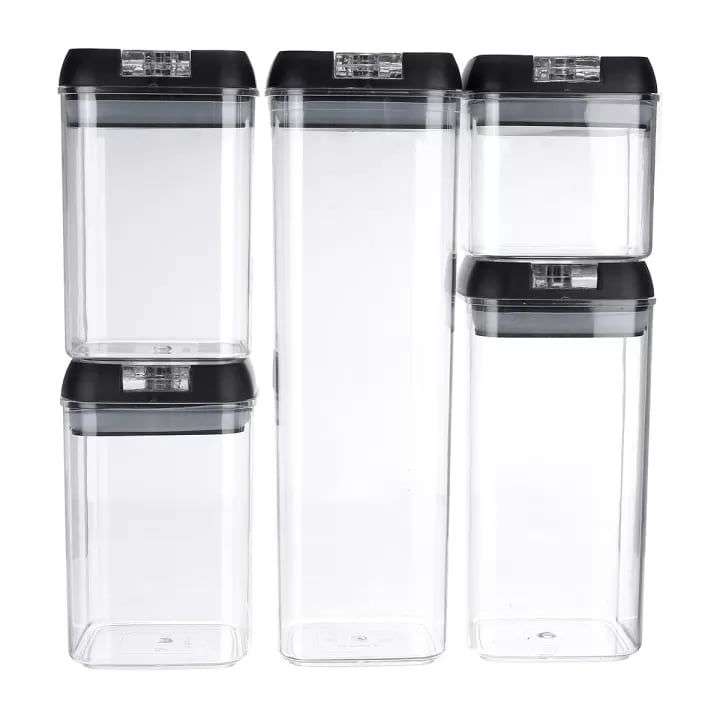5 Pieces Of Airtight Sealed Stackable Food Storage Container Set