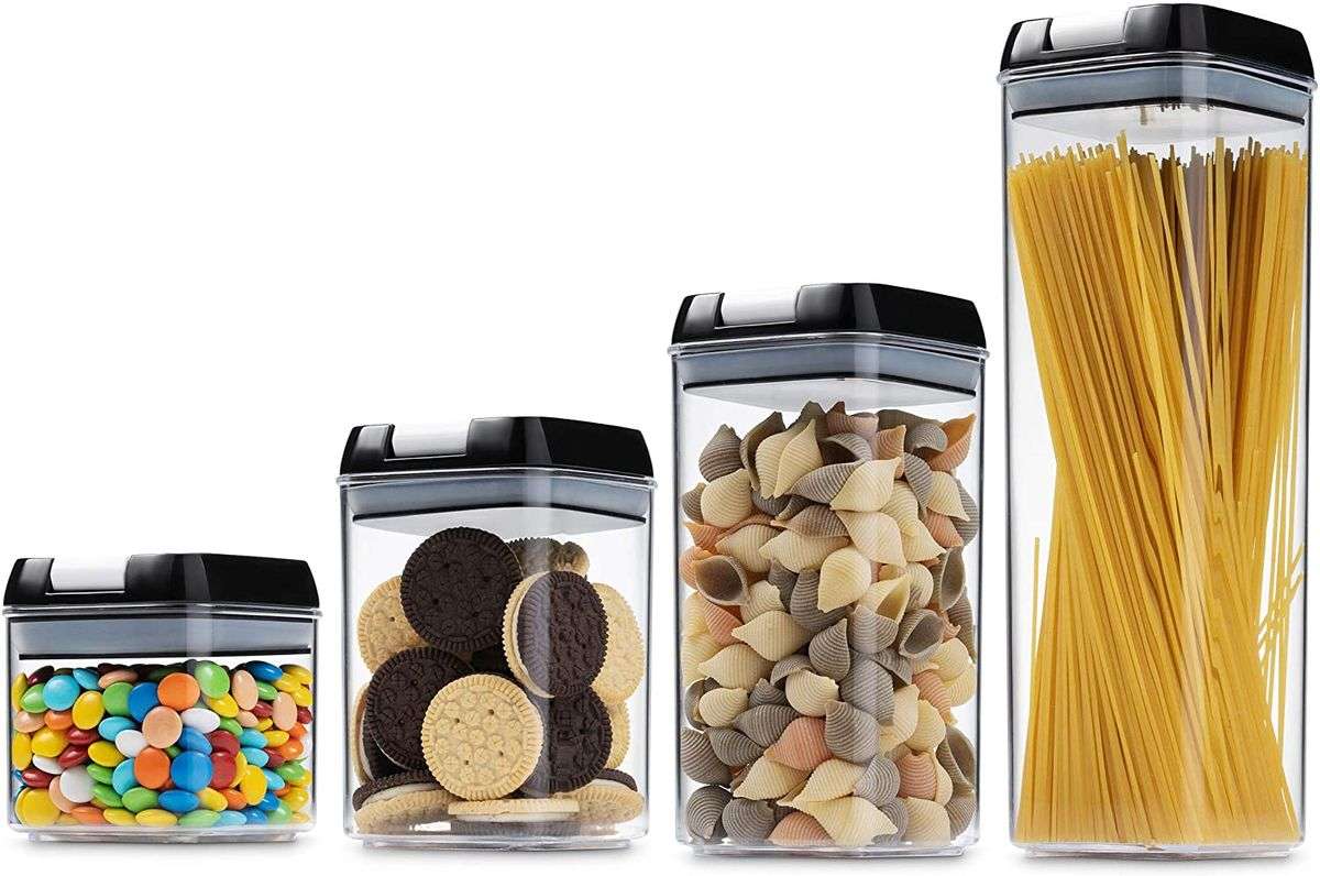 7 Pieces Air Tight Food Storage Containers - Black