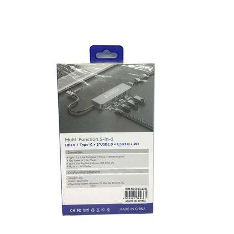 AOWEIXUN ORVESION Multi-Function 5-in-1 HDTV+TYPE-C+2xUSB 2.0+USB 3.0+PD
