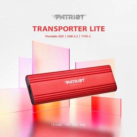 Patriot - Transporter Lite 2TB USB3.2 Type-C External Portable SSD - Red - Patriot - Transporter ...