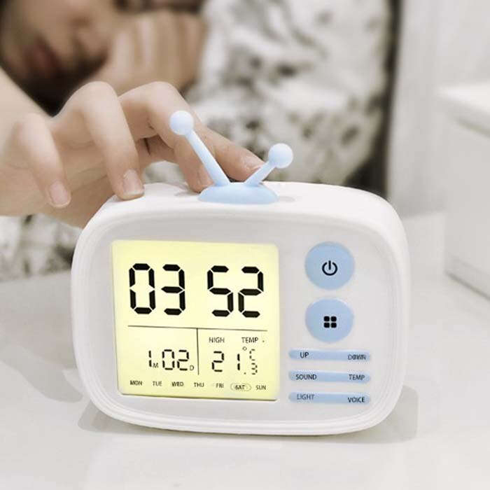 Classy TV Shape Digital Alarm Clock / Temperature & Calendar
