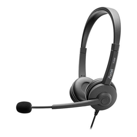 Axtel - Flow UC Wired Stereo Headset Black - Axtel - Flow UC Wired Stereo Headset Black