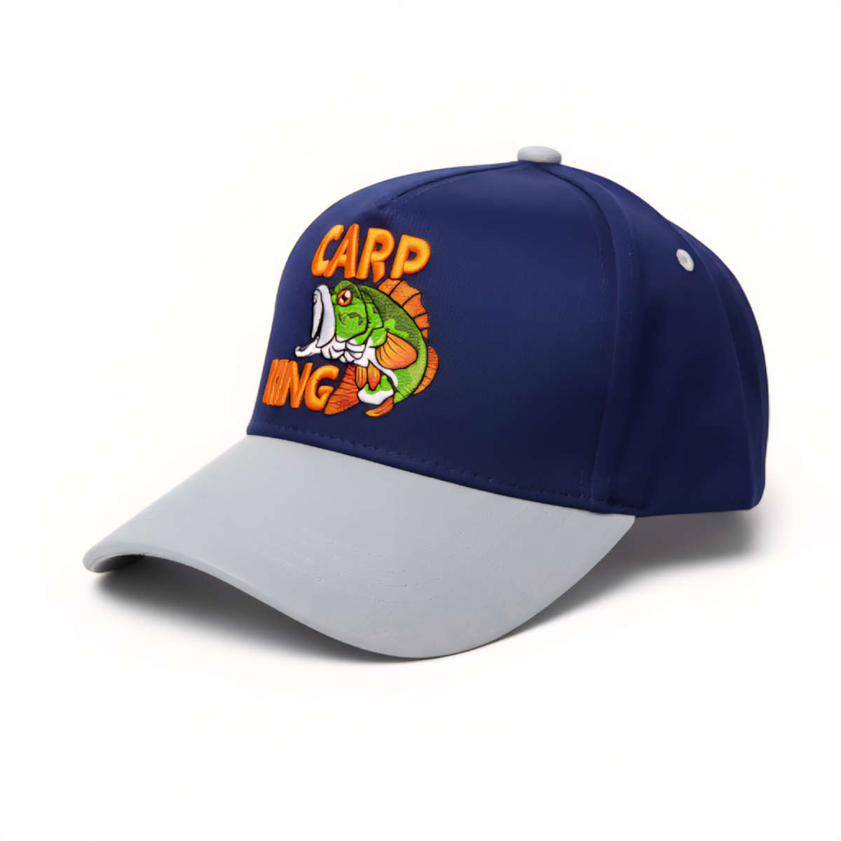 Carp King Snapback Cap - Blue, Grey