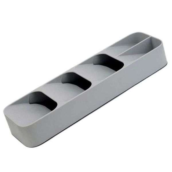 Smart Kitchen Cutlery Drawer Organizer Spoon Fork Storage Tray-Grey