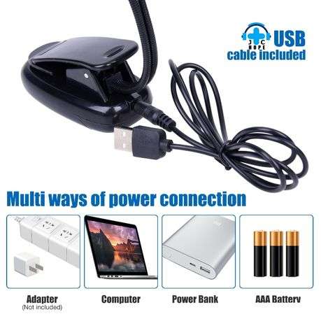 Practical Clip On Book/Music Sheet Double LED Light