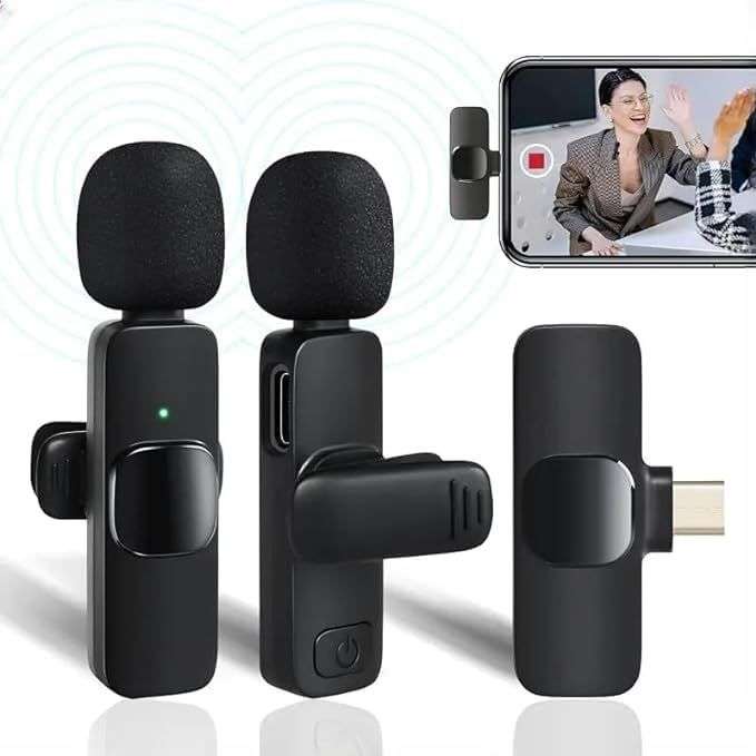 K9 Wireless Dual Lavalier Microphone Portable Audio Video Recording