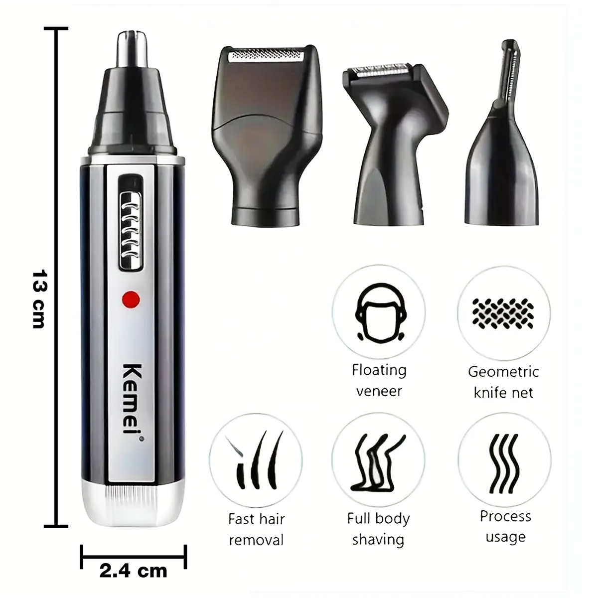 Kemei 4-in-1 Professional Grooming Kit