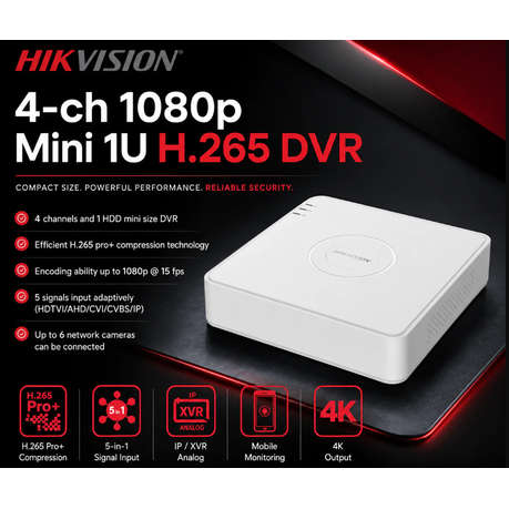 Hikvision Security - Hikvision - 4-Channel Mini DVR - Hikvision Security - Hikvision - 4-Channel ...