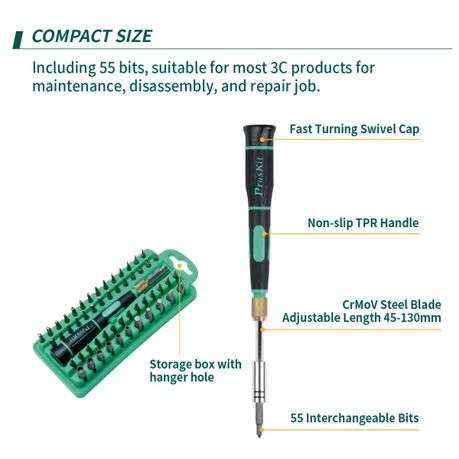 Proskit - PRKSD9828 58Piece Precision Screwdriver Set for Electronics,Non-slip handle - Proskit -...