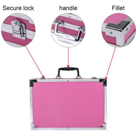 145Pcs Kids Painting & Drawing Art Set With Aluminium Case - Pink