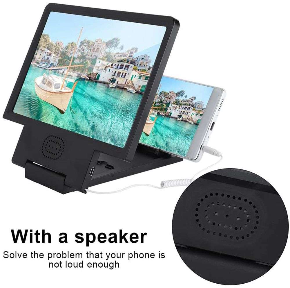 3D Mobile Phone Screen Video Magnifier Enlarge Amplifier & Speaker-Black ***UNBOXED DEAL***