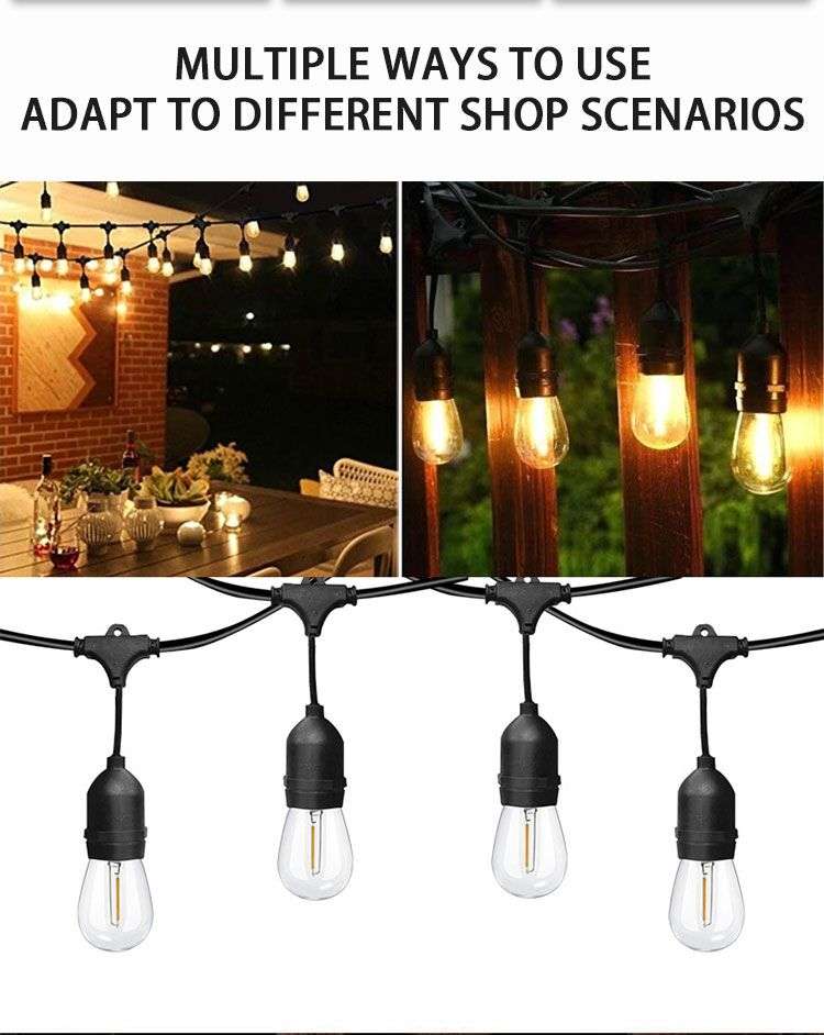 10 LED Waterproof Solar Outdoor Patio String Bulb Lights