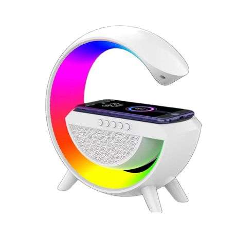3in1 Rainbow Atmosphere Desk Lamp Wireless Charger with Bluetooth Speaker