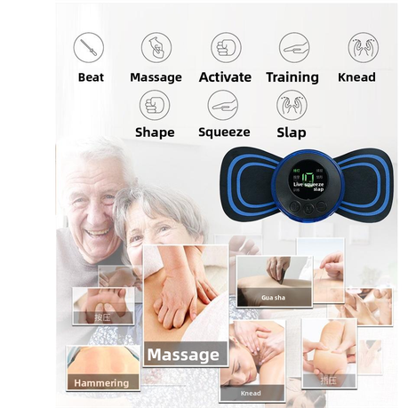Portable EMS Pulse Massage Pad for Neck & Shoulder - Smart Electric Massager